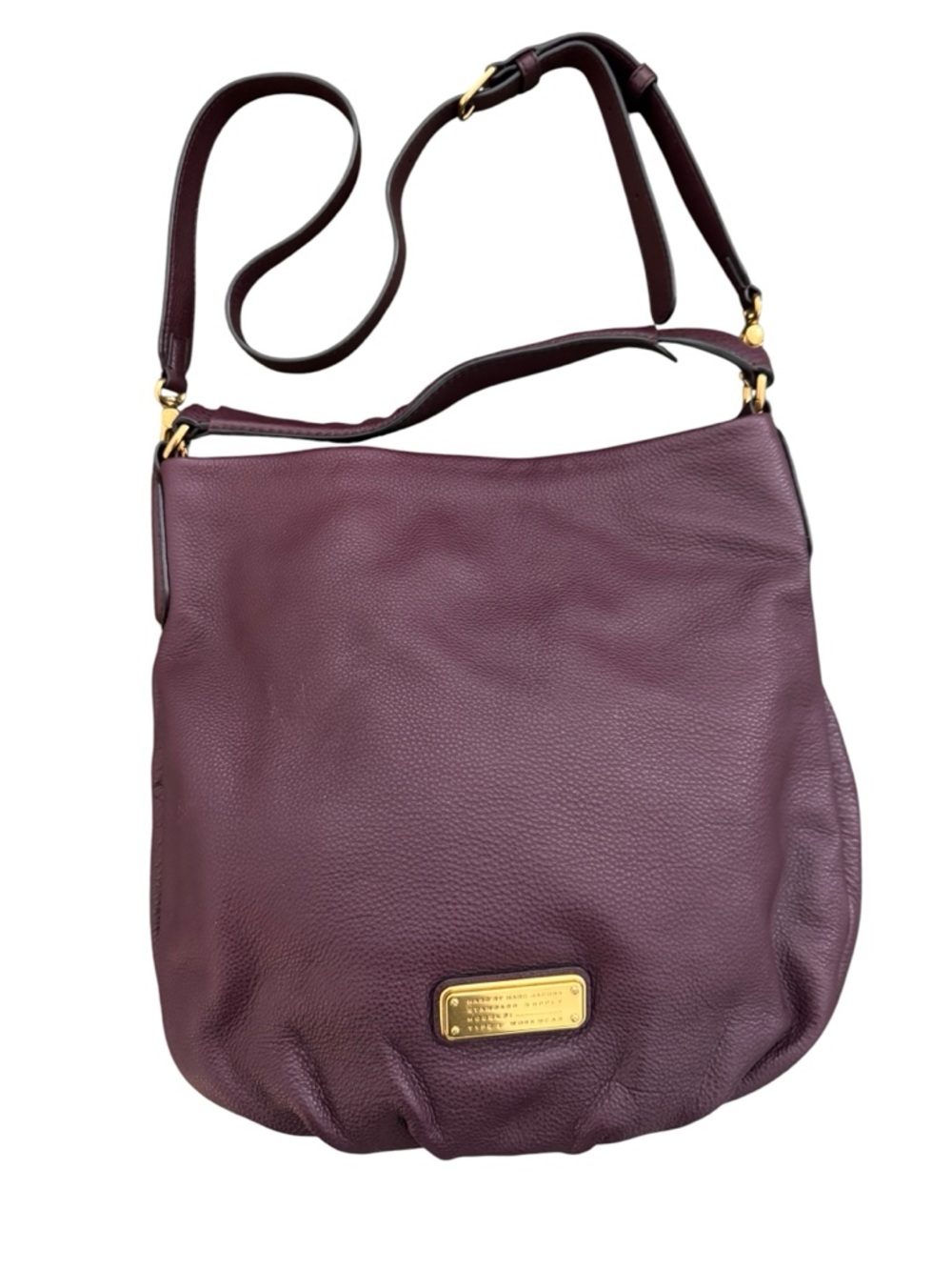 Marc by Marc Jacobs Plum Pebbled Leather Hobo Shoulder Bag